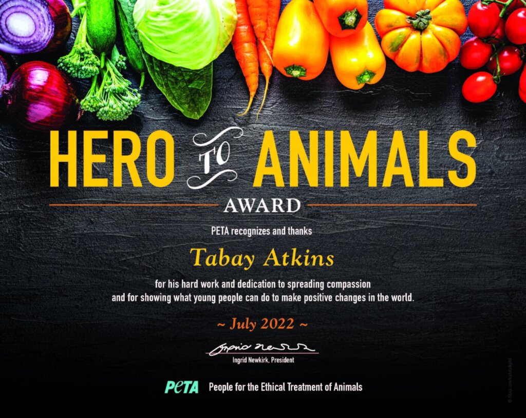 Tabay Atkins Hero to Animals award