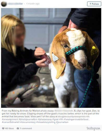 4H student with goat