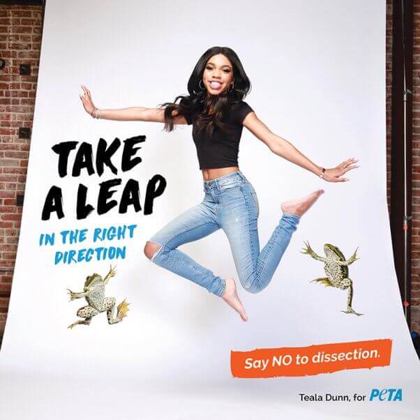 Teala Dunn Say No to Dissection PETA ad