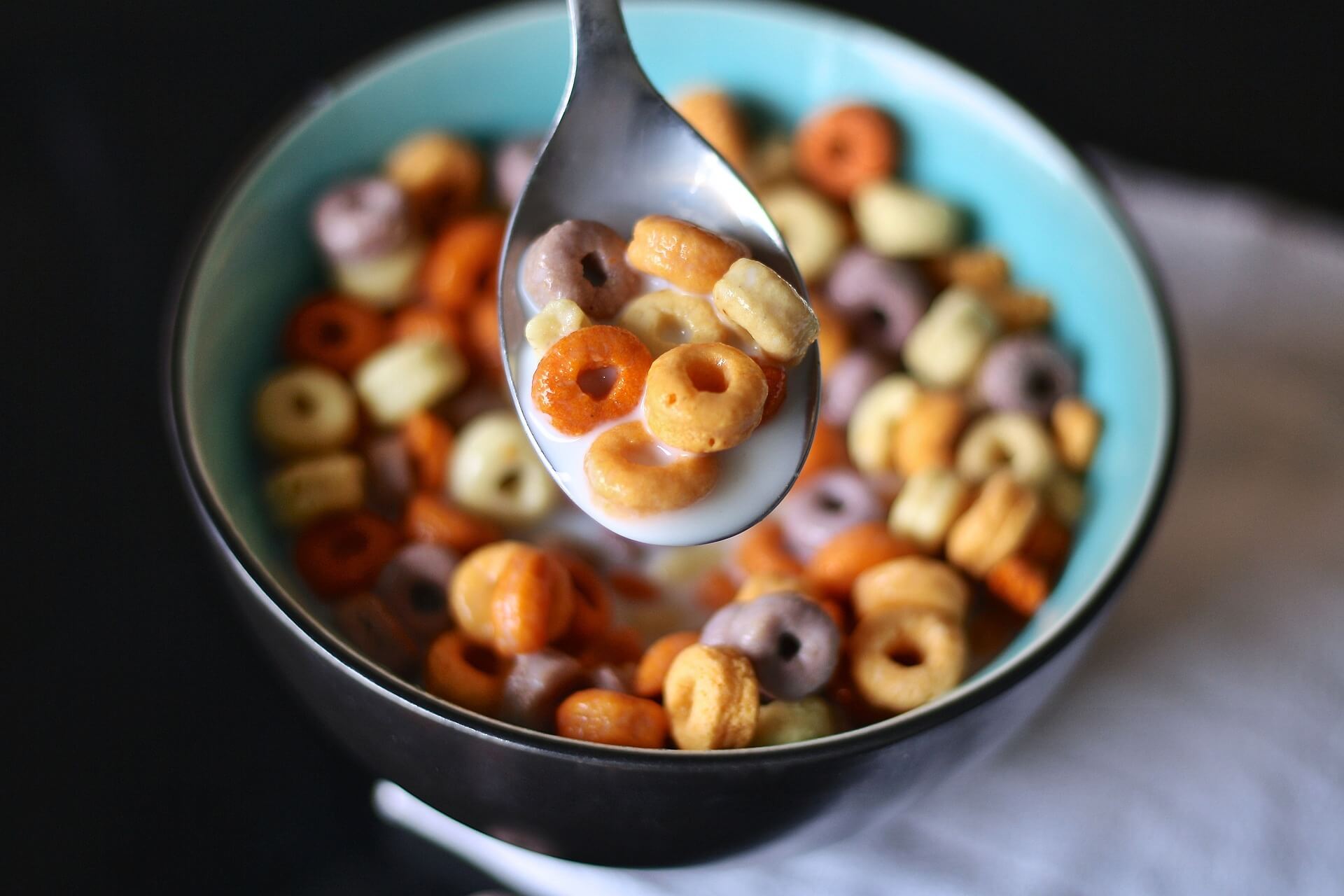 Colorful cereal in a bowl