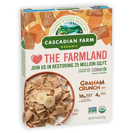Cascadian Farm Organic Graham Crunch cereal for the vegan cereals article