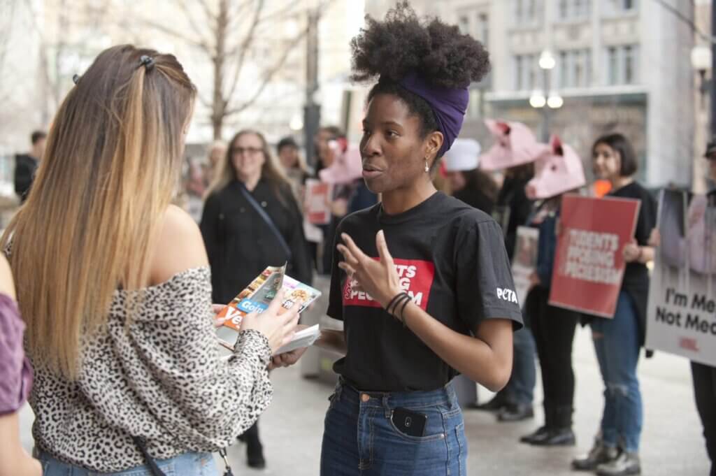 sos activist leafletting