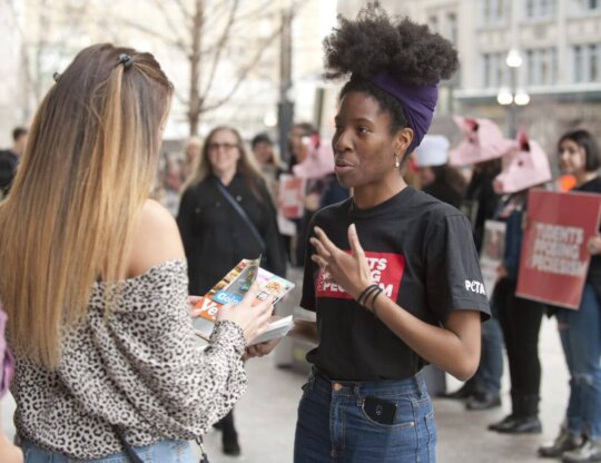 sos activist leafletting