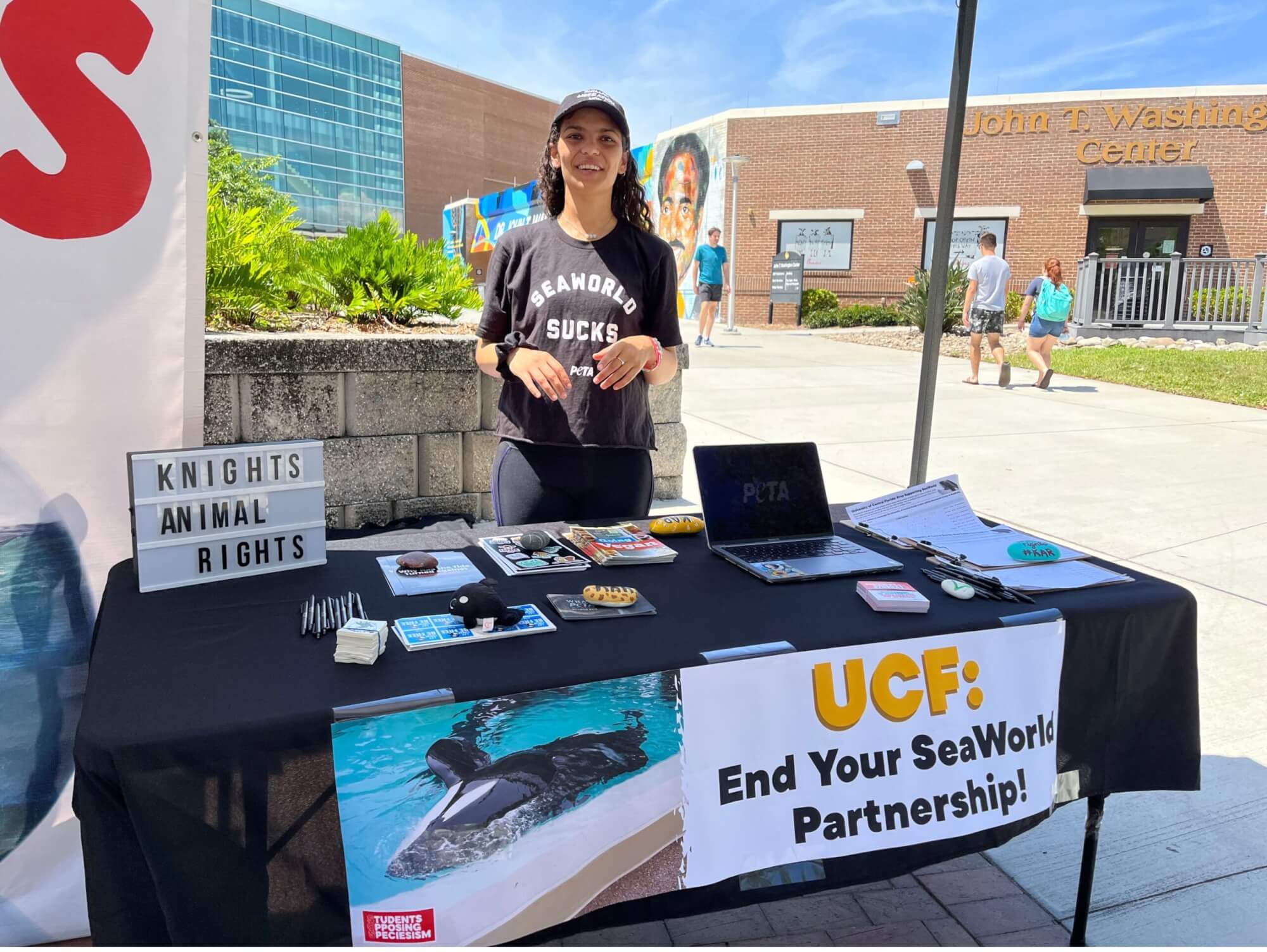 ucf student group seaworld tabling