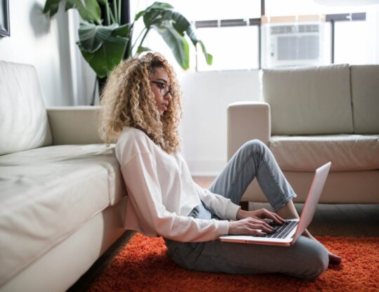 young person on computer