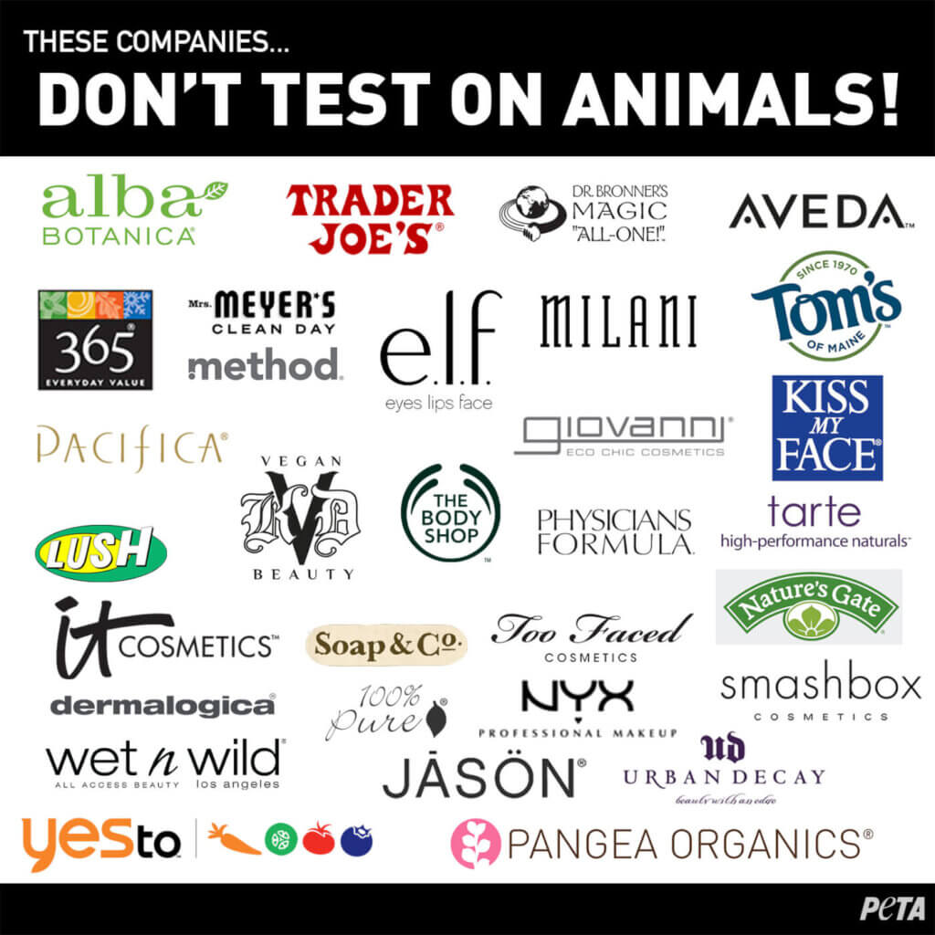 Companies That DON'T Test On Animals brand logos