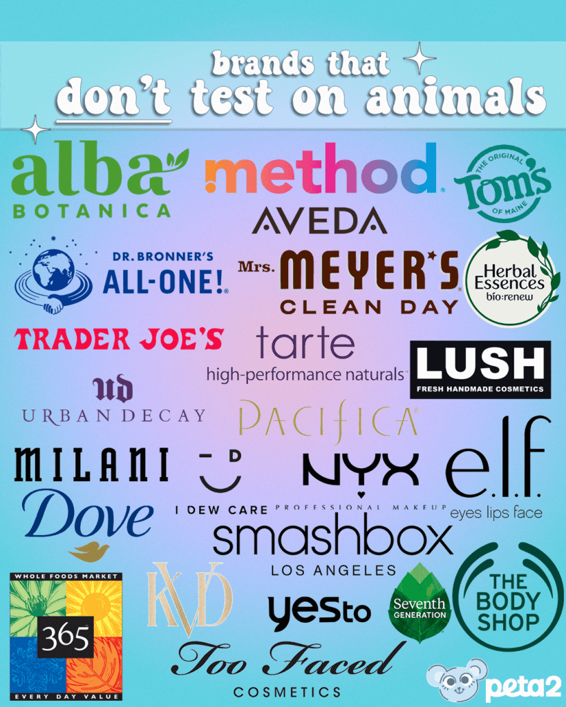 Brands That DON'T Test On Animals brand logos