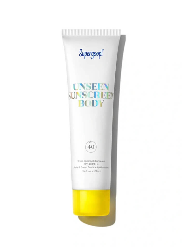 Image from Supergoop! website of Supergoop! Unseen Sunscreen Body SPF 40 sunscreen