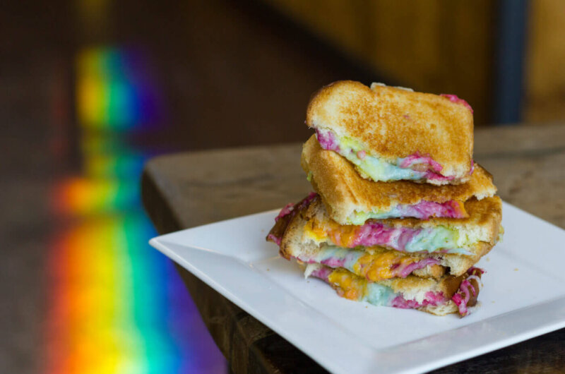 Vegan Rainbow Grilled Cheese Sandwiches