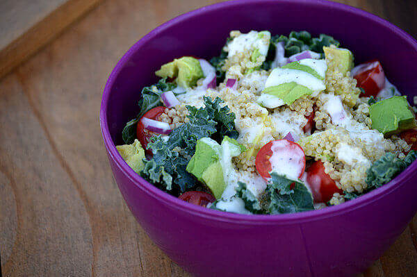 Quinoa and Kale Caesar Salad