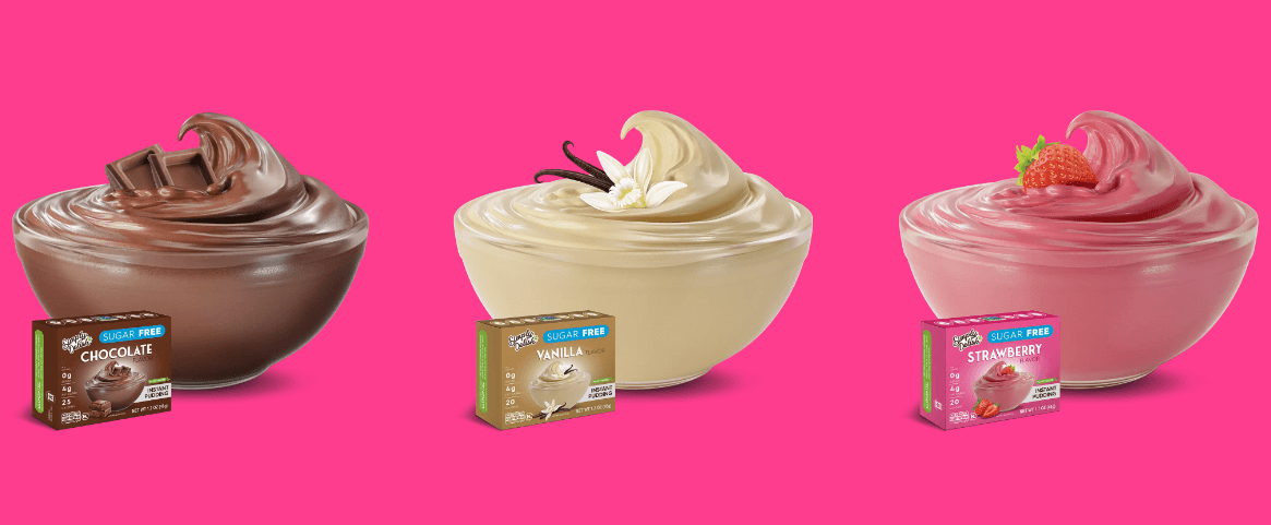 Image from Simply Delish website of vegan puddings