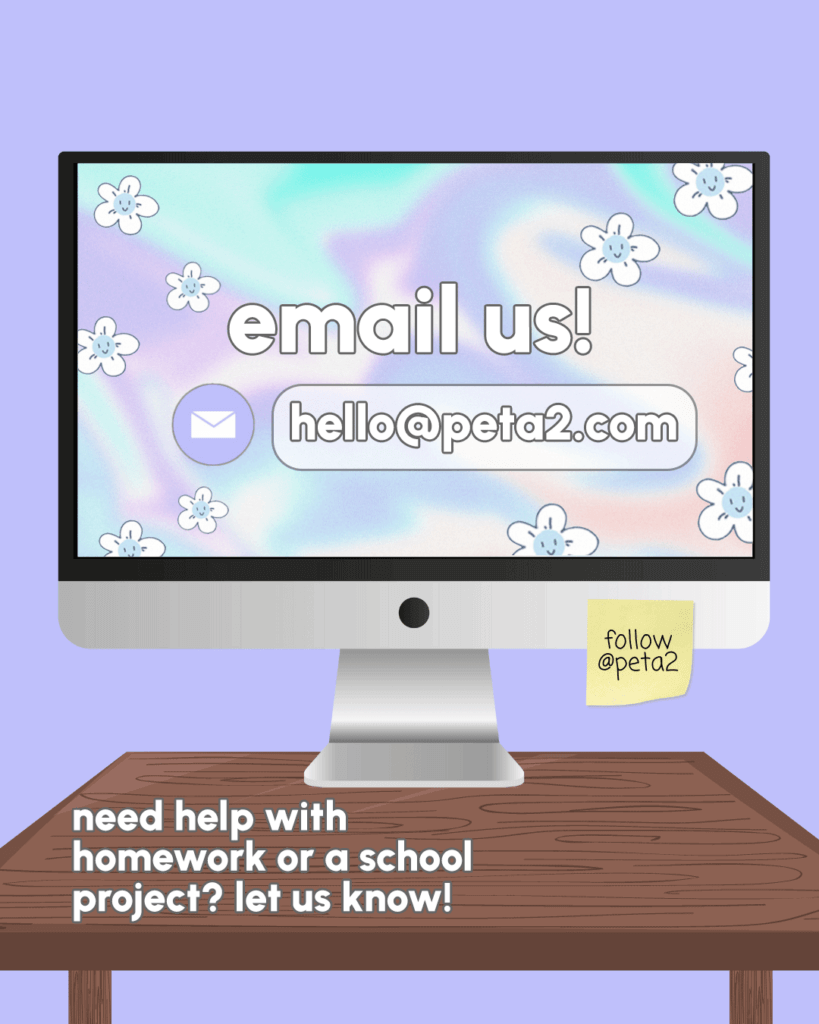 PETA-owned graphic created by HH of email us