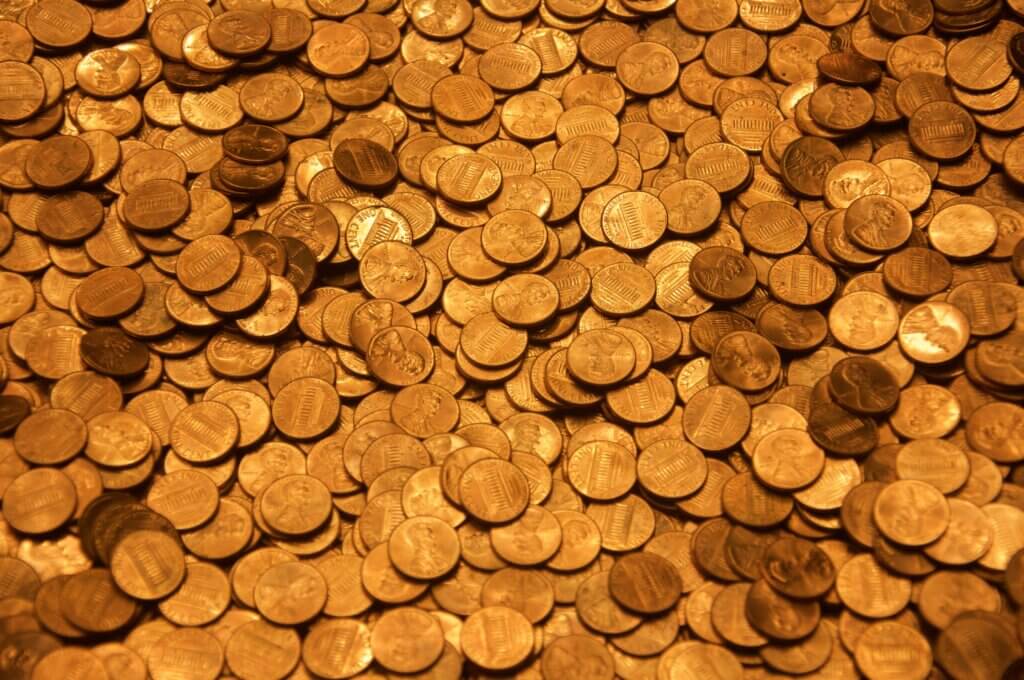 Image from Unsplash of pennies