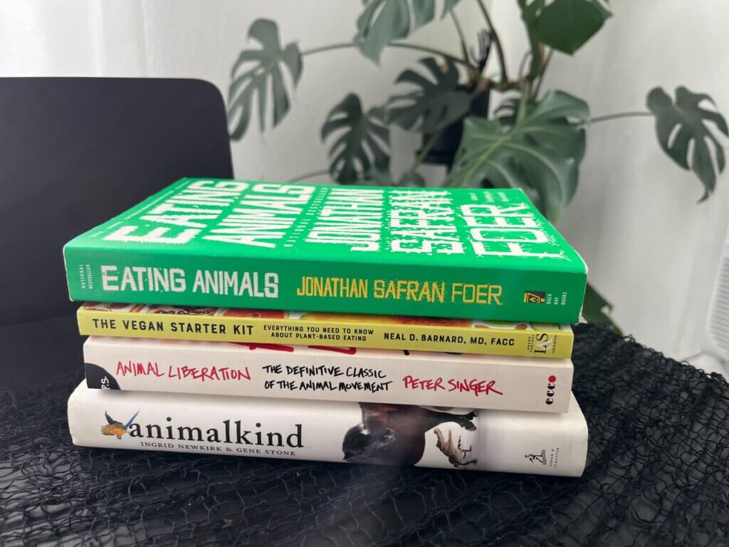 PETA-owned image of animal rights books from Bridget D