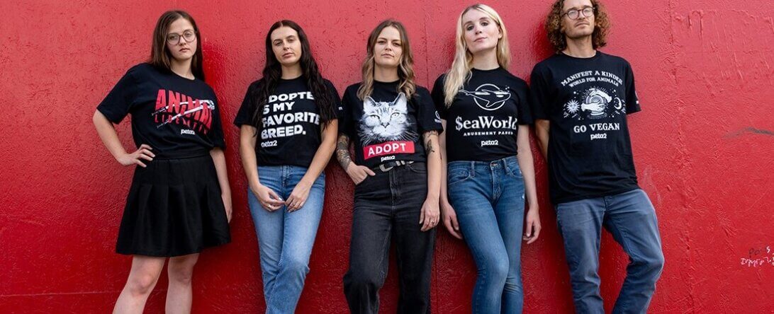 PETA-owned image of be humane apparel shirts for the featured image
