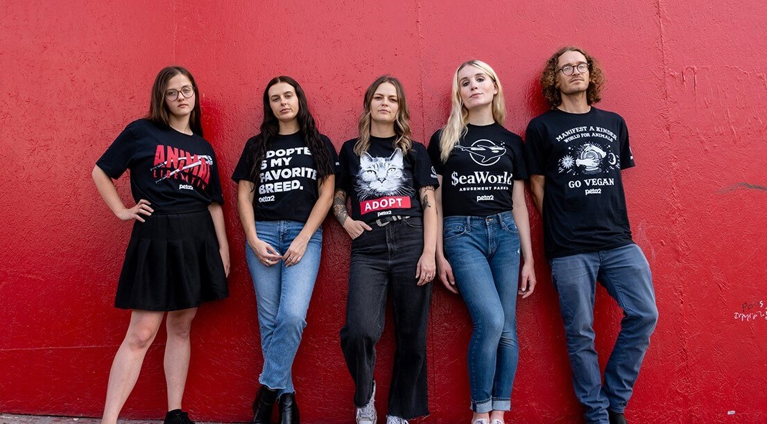 PETA-owned image of be humane apparel shirts for the featured image