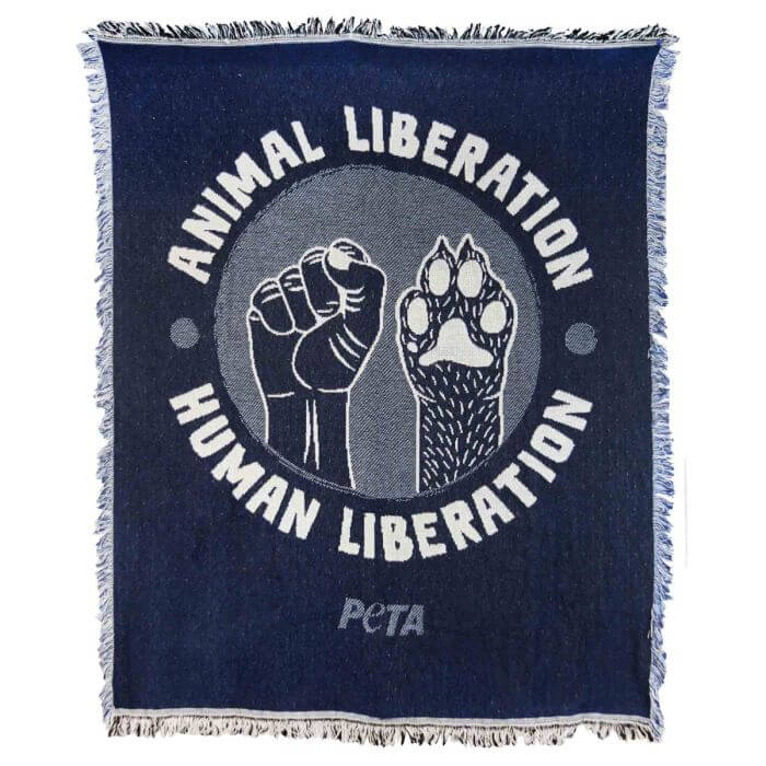 PETA-owned image of a PETA throw blanket from PETA shop