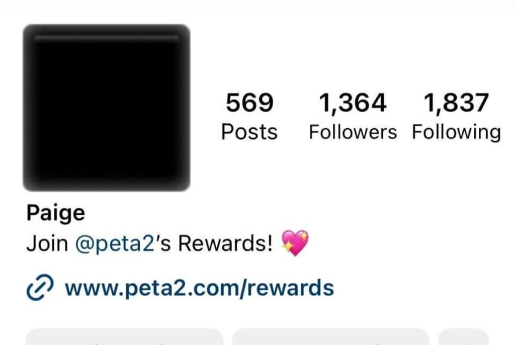 PETA-owned image of peta2 Rewards link mission featured image