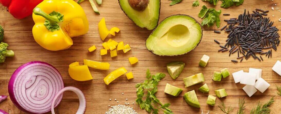 Image from Unsplash of fruits and veggies for the vegan on a budget featured image