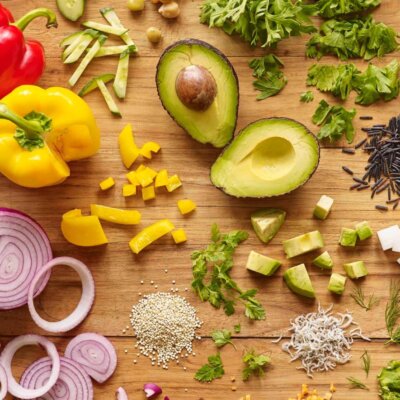 Image from Unsplash of fruits and veggies for the vegan on a budget featured image