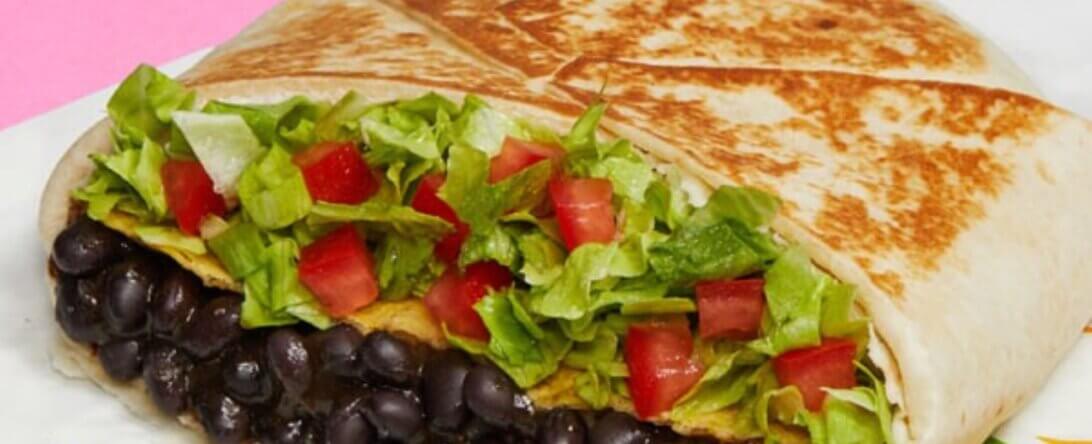 Image from Taco Bell website of a vegan Crunchwrap Supreme