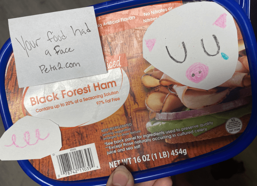 PETA-owned image for the food face mission