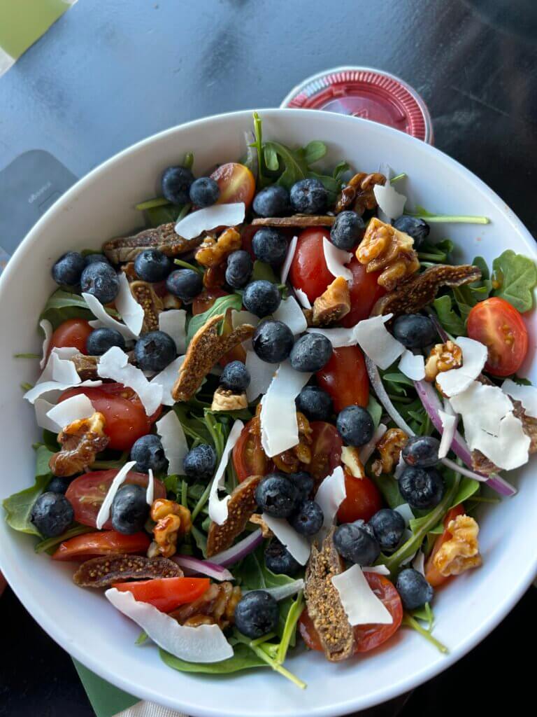 PETA-owned image of a blueberry salad for the vegan brain food article