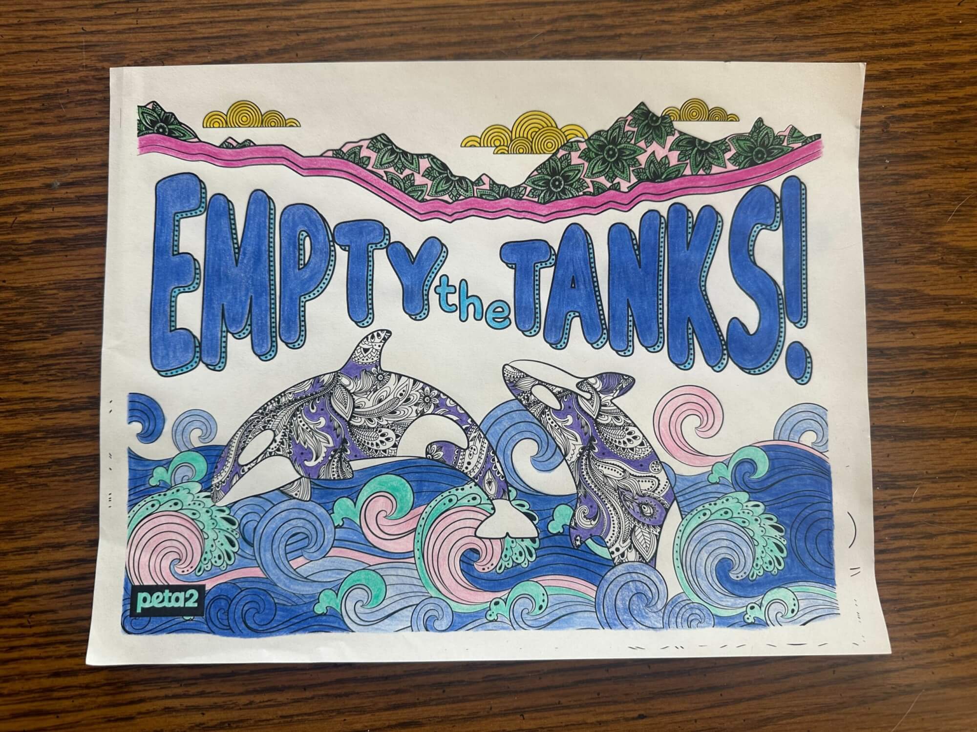 mission: decompress with animal coloring pages | peta2