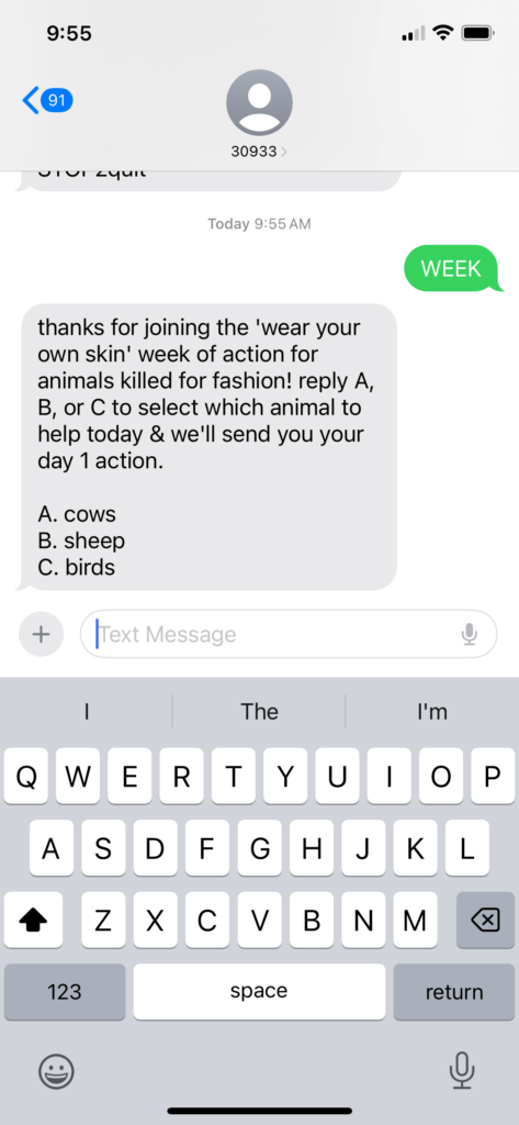 PETA-owned image for the week of actions mission