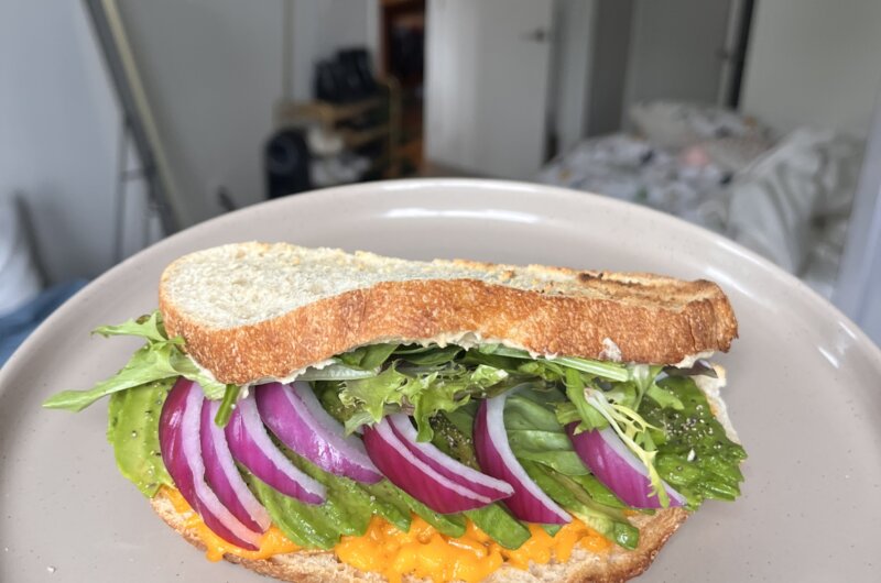 Vegan "Cheese" and Veggie Sandwich