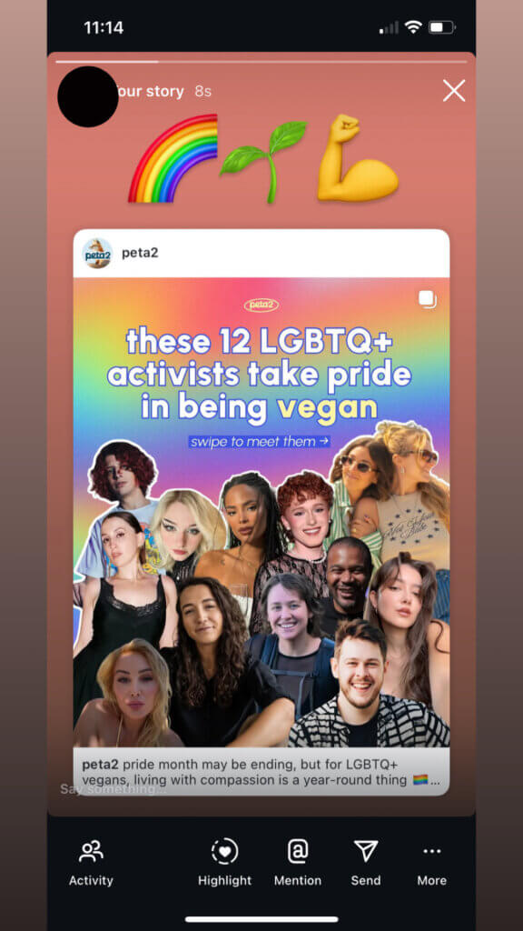 PETA-owned image for the lgbtq animal advocates mission