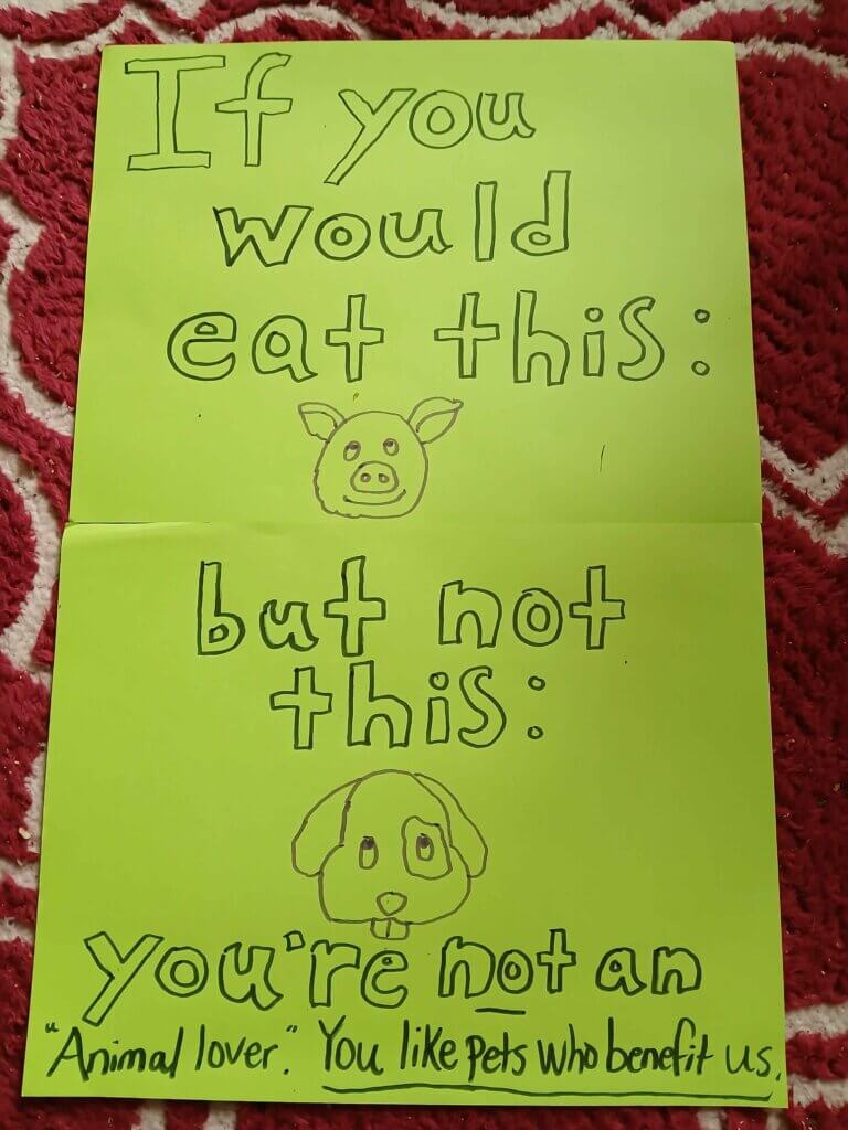 PETA-owned image for the protest sign mission