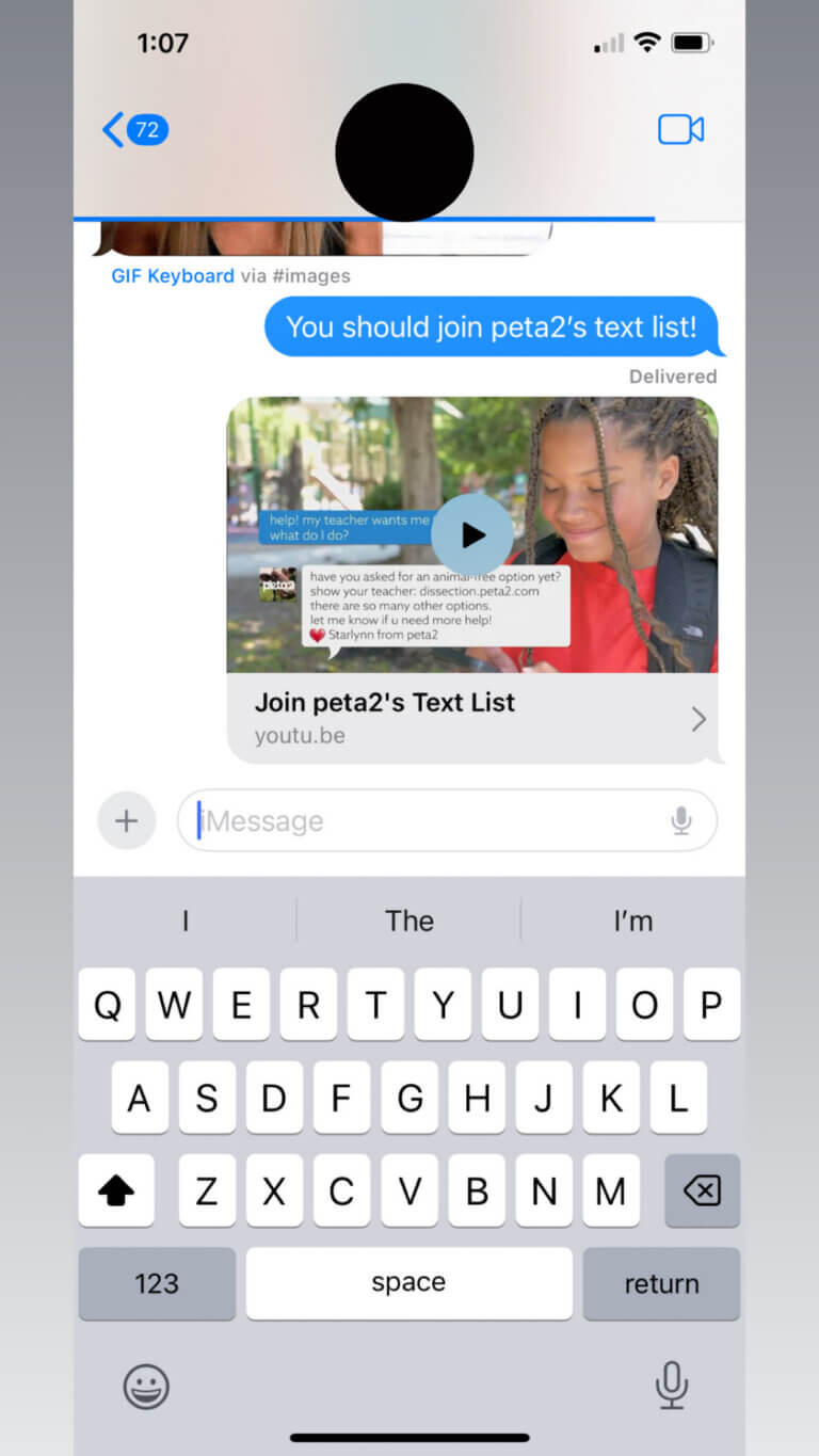 mission: share our text list video | peta2