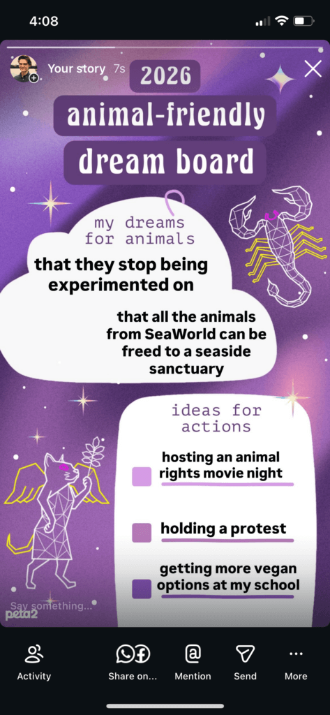 PETA-owned image for the 2026 Digital Dream Board mission