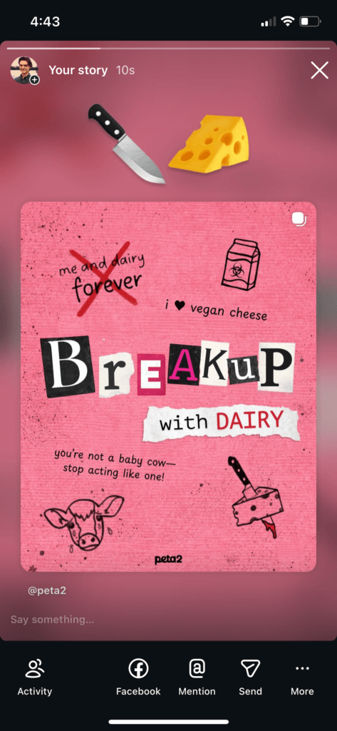 PETA-owned image for the breakup mission