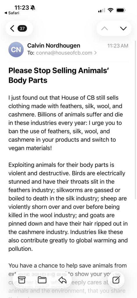 PETA owned image for the House of CB Mission