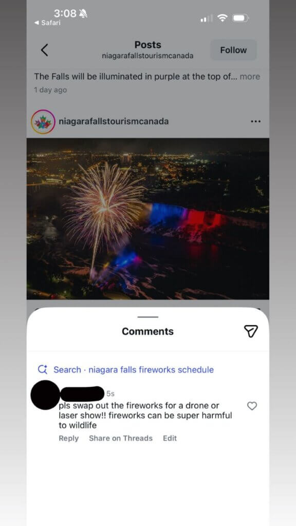 image for the Niagara Falls fireworks mission