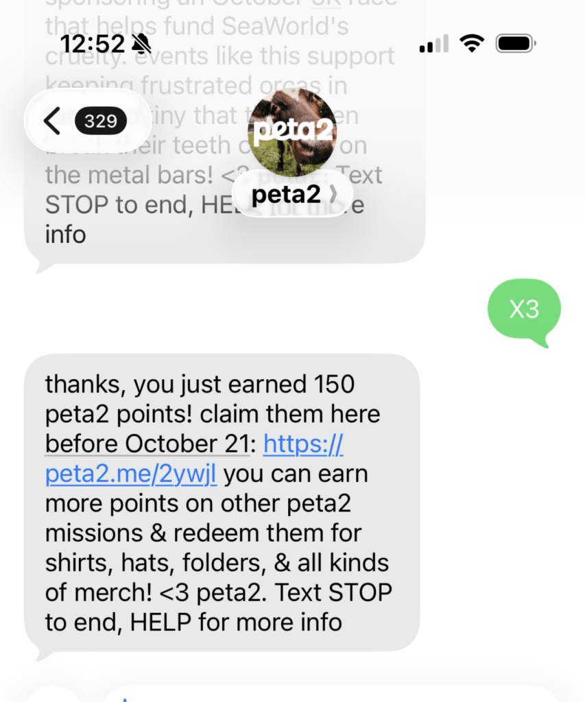 PETA owned image for the reply X 10-14-2026 mission